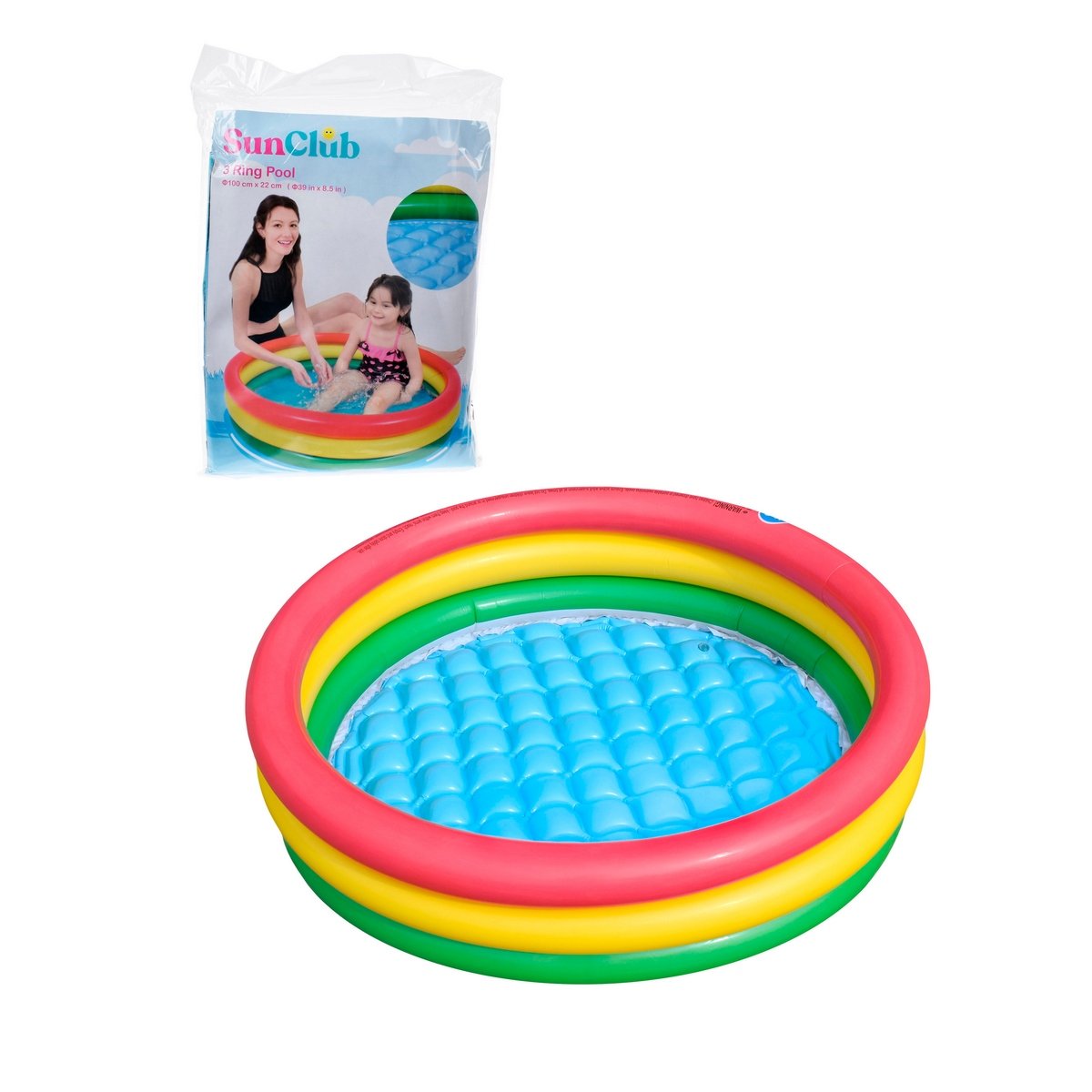 Piscina Inflable Sandia De 100X22 Cms De 3 Anillos Independientes